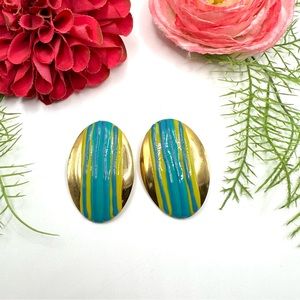 VINTAGE⚜️RETRO Painted Metal Earrings